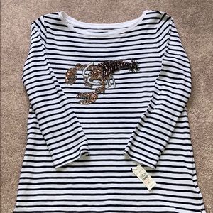 Talbots Top with Lobster Embellishment
